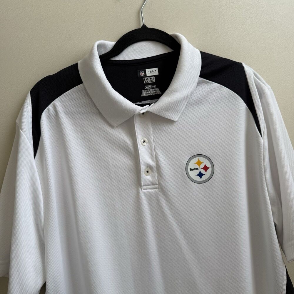 Nike Pro Line Men's Tx3White Polo Shirt Pittsburgh Steelers NFL Size XL